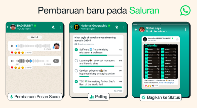 Hadir Fitur Baru Saluran WhatsApp, Ada PERSIB hingga PUBG Mobile Indonesia