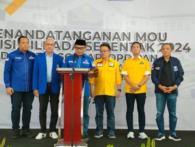 Golkar, PAN dan Demokrat Bikin MoU Usung Jaro Ade Calon Bupati Bogor