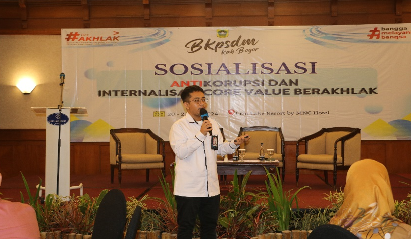 Sosialisasi Anti Korupsi dan Internalisasi Core Value BerAKHLAK yang dilaksanakan pada Tanggal 20-22 Mei 2024 bertempat di Lido Lake Resort, Bogor
