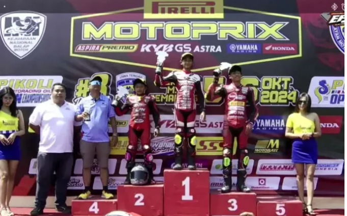 Hebat, Ziven Rozal Pembalap Muda Asal Kabupaten Bogor Raih Podium Pertama di Motoprix