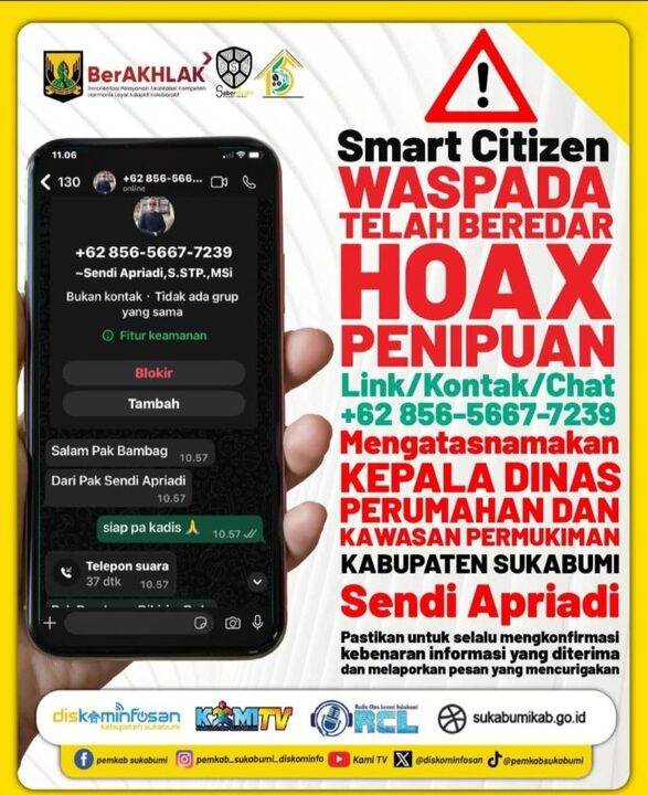 Melewati Pelantikan, Kepala Dinas Perumahan dan Pemukiman Kabupaten Sukabumi Dipalsukan untuk Modus Penipuan