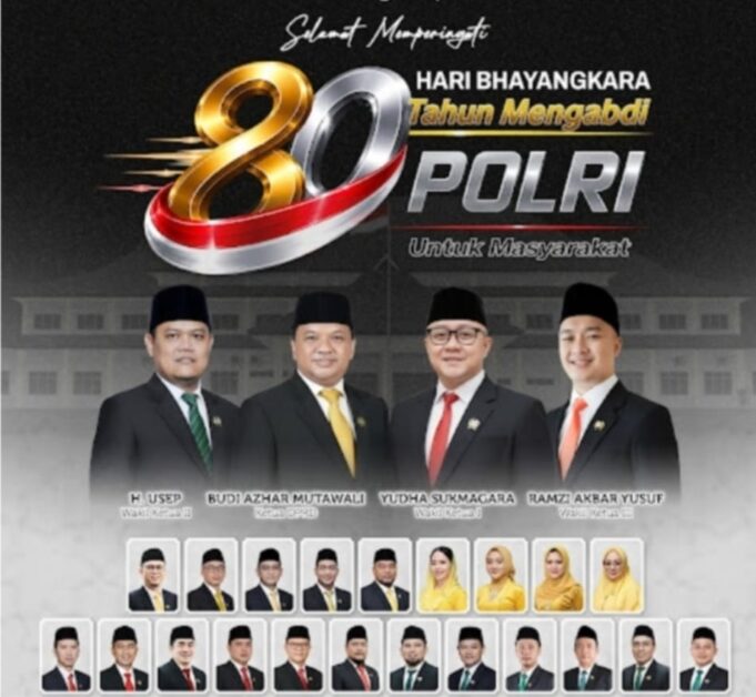 Sebagai Bentuk Sinergitas, DPRD Kabupaten Sukabumi Ucapkan Selamat Hari Bhayangkara Ke-80